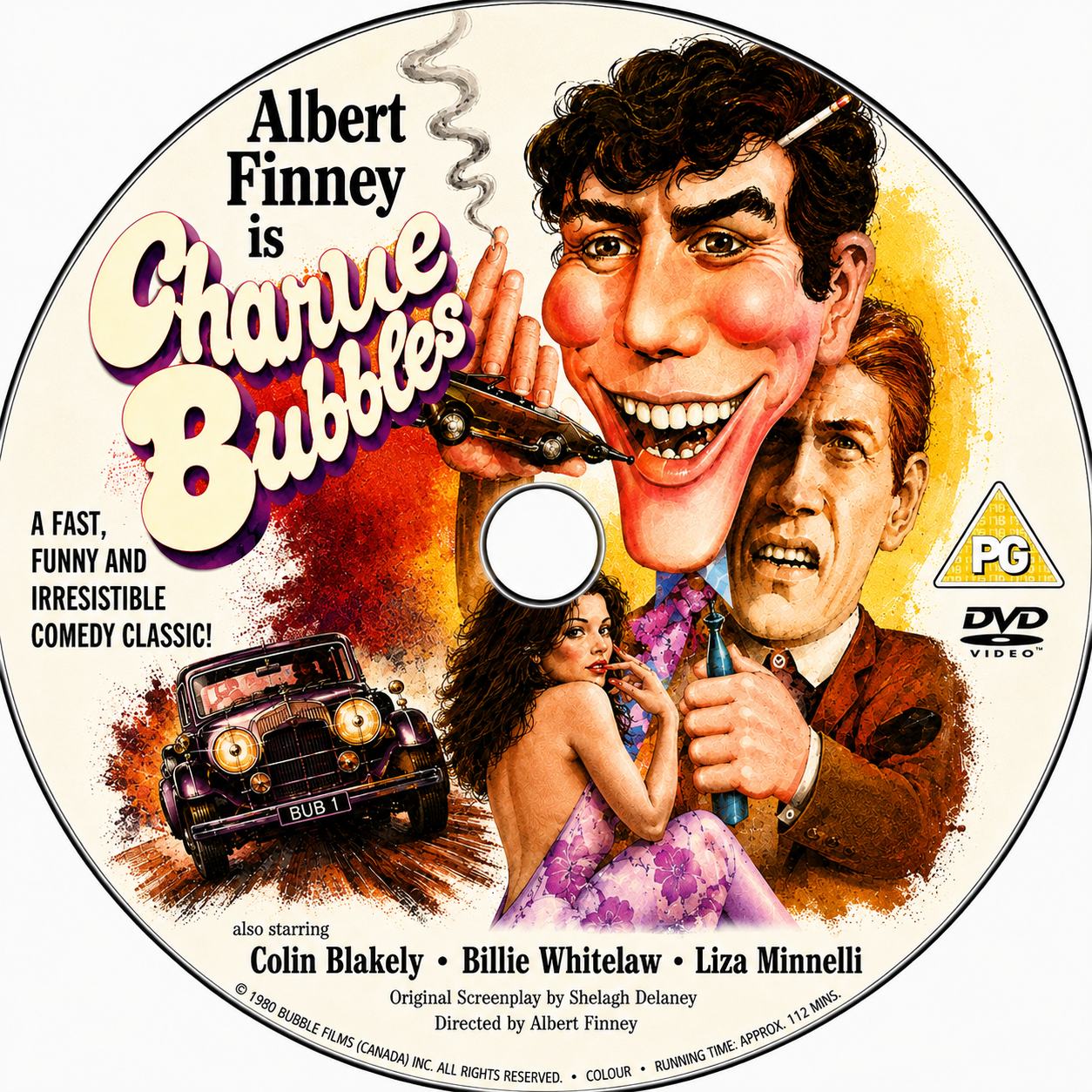 CHARLIE BUBBLES (1968) Albert Finney, Billie Whitelaw, Colin Blakely, Liza Minnelli - DVD NO CASE