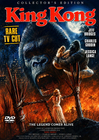KING KONG (TV CUT) (1976) Jeff Bridges • Charles Grodin • Jessica Lange - Public Domain Movie DVD NO CASE