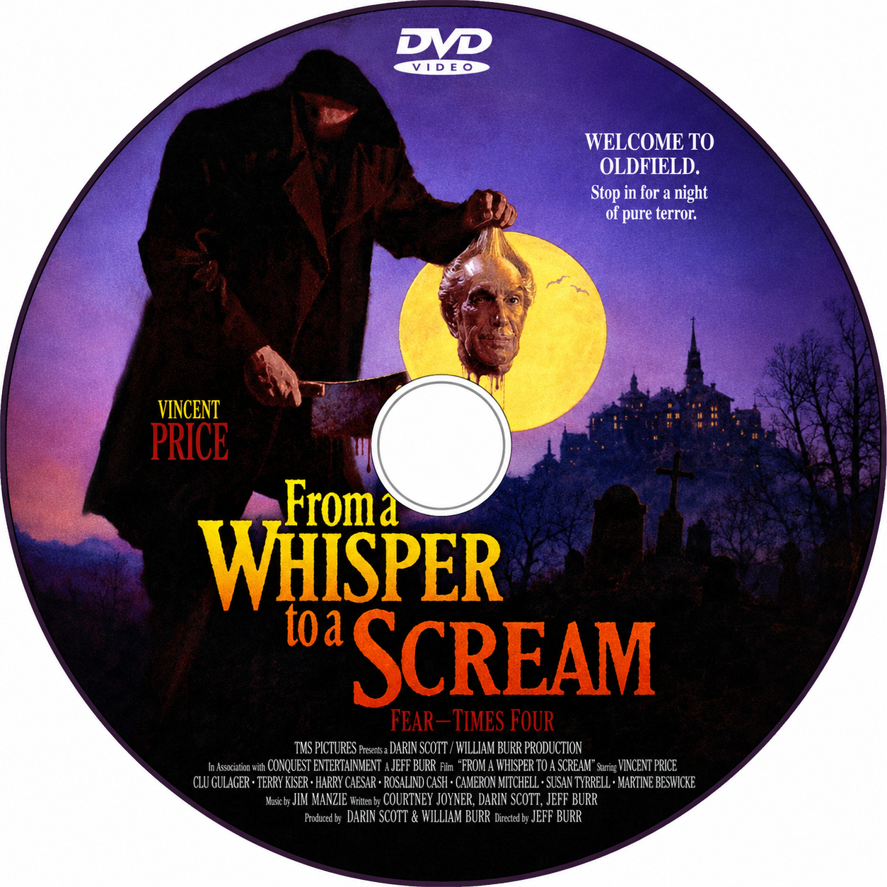 FROM A WHISPER TO A SCREAM (1987) Vincent Price, Clu Gulager, Terry Kiser, Harry Caesar, Rosalind Cash - VERY RARE DELETED TITLE ! - DVD NO CASE