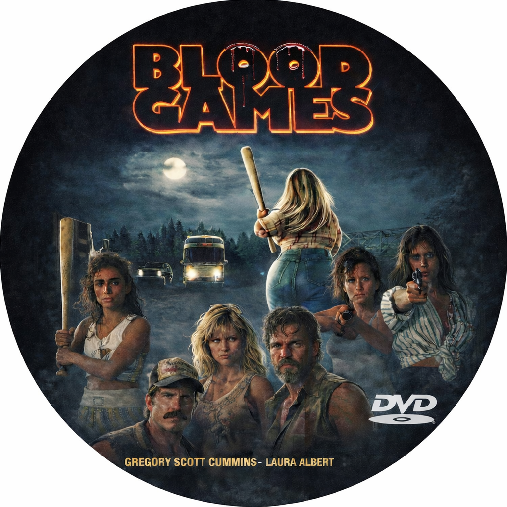BLOOD GAMES  (1989) Gregory Cummins - DVD, Public Domain DVD NO CASE
