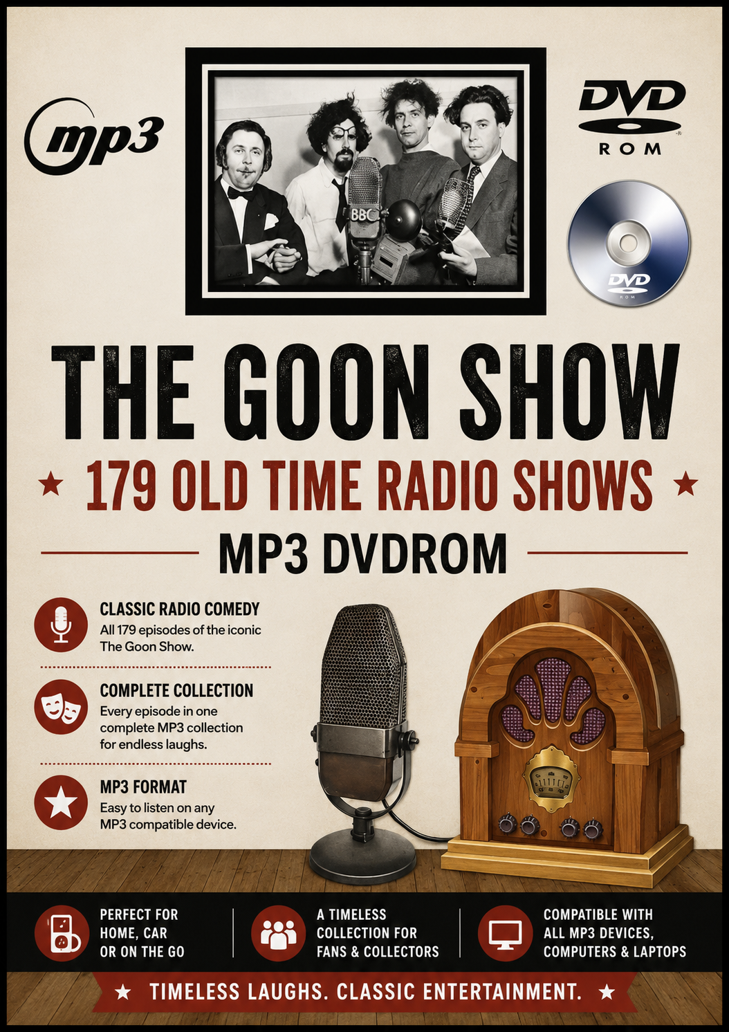 The Goon Show 179 Old Time Radio Shows MP3 Audio DVDROM - Free Post