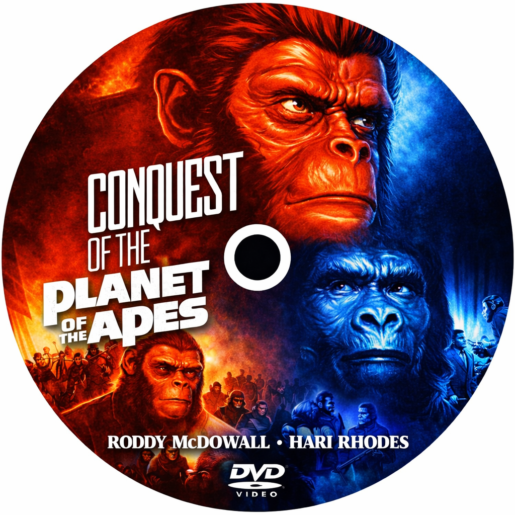 CONQUEST OF THE PLANET OF THE APES (1972) Roddy McDowall, Don Murray, Ricardo Montalbán, Natalie Trundy, Hari Rhodes - Public Domain DVD NO CASE