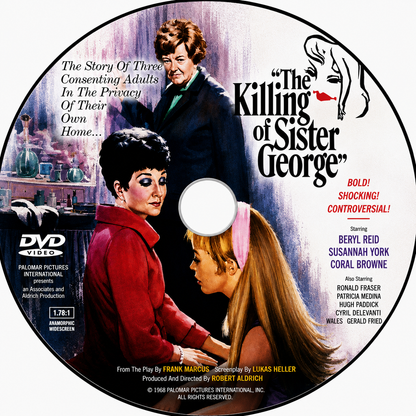 THE KILLING SISTER GEORGE (1968) Starring - Beryl Reid • Susannah York • Coral Browne • Ronald Fraser • Patricia Medina • Hugh Paddick • Cyril Delevanti - Public Domain Movie DVD NO CASE