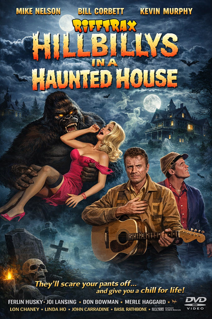 HILLBILLYS IN A HAUNTED HOUSE (1967)  Sonny James ,Joi Lansing ,Don Bowman ,Lon Chaney Jr. ,John Carradine ,Basil Rathbone  - Public Domain Movie DVD NO CASE