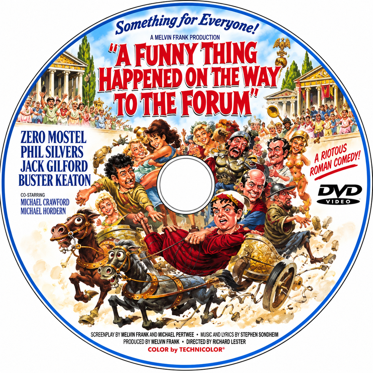 THE FUNNY THING HAPPENED ON THE WAY TO THE FORUM (1966) Zero Mostel • Phil Silvers • Jack Gilford • Buster Keaton • Michael Crawford • Michael Hordern • Annette Andre • Patricia Jessel • Leon Greene • Roy Kinnear - Public Domain Movie DVD NO CASE
