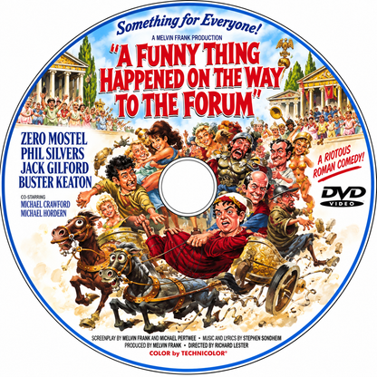 THE FUNNY THING HAPPENED ON THE WAY TO THE FORUM (1966) Zero Mostel • Phil Silvers • Jack Gilford • Buster Keaton • Michael Crawford • Michael Hordern • Annette Andre • Patricia Jessel • Leon Greene • Roy Kinnear - Public Domain Movie DVD NO CASE