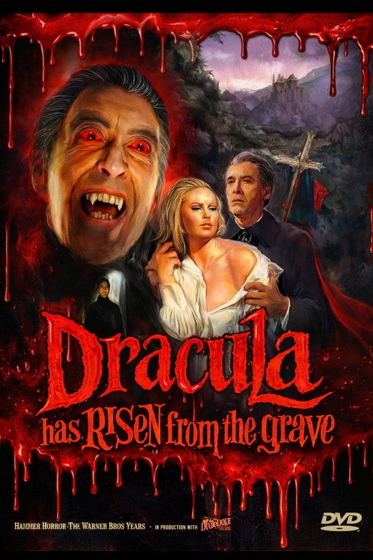 DRACULA HAS RISEN FROM THE GRAVE (1968)  Christopher Lee ,Rupert Davies ,Veronica Carlson ,Barbara Ewing - Public Domain Movie DVD NO CASE