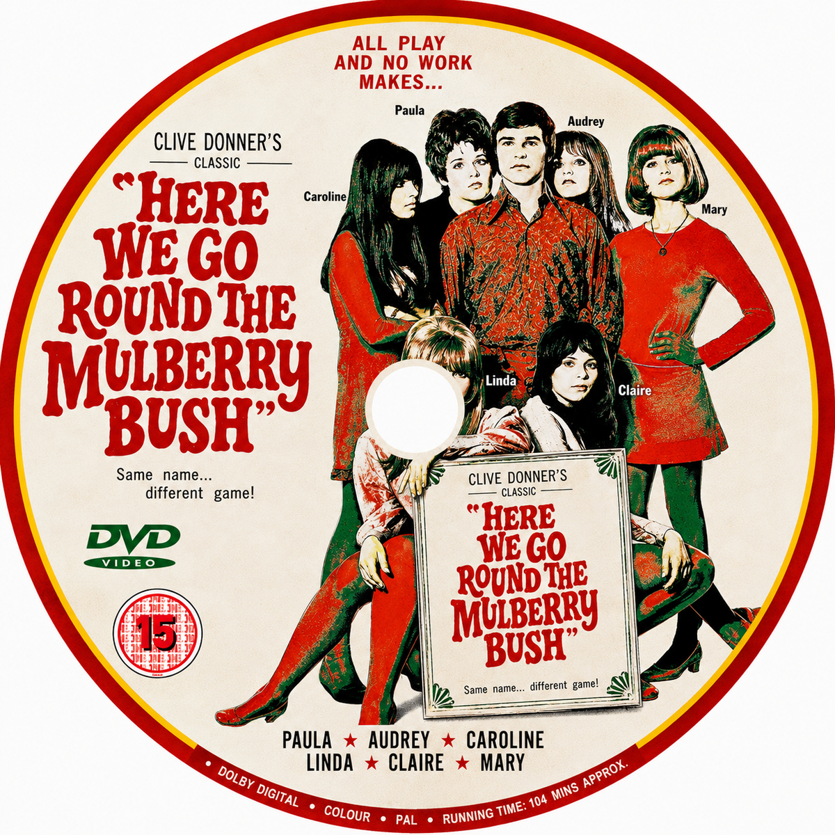 HERE WE GO ROUND THE MULBERRY BUSH (1968) Barry Evans,Judy Geeson,Angela Scoular - Public Domain DVD NO CASE RARE !