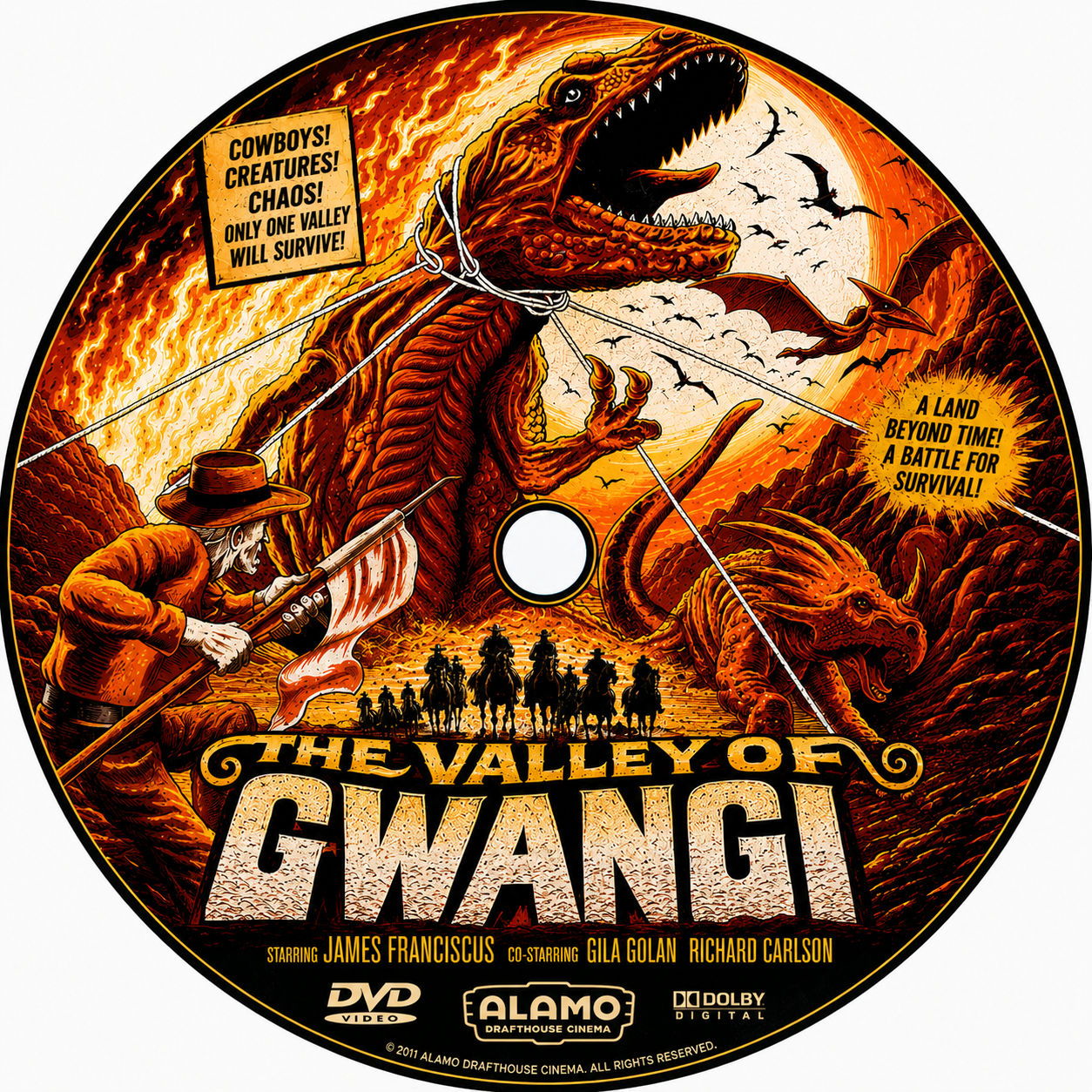 THE VALLEY OF THE GWANGI (1969) James Franciscus,,Gila Golan,Richard Carlson - DVD - Public Domain DVD NO CASE
