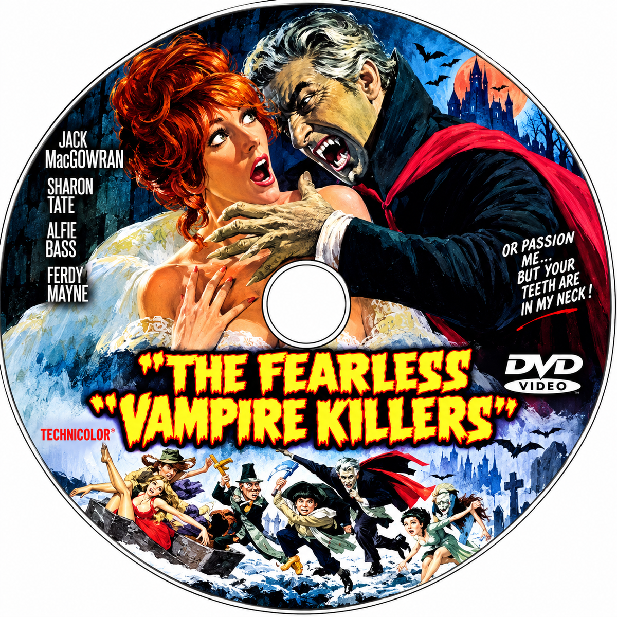 THE FEARLESS VAMPIRE KILLERS (1967) Jack MacGowran,Roman Polanski,Sharon Tate,Alfie Bass - Public Domain DVD NO CASE