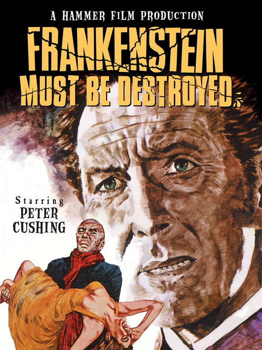 FRANKENSTEIN MUST BE DESTROYED (1965) Peter Cushing,Simon Ward - Public Domain DVD NO CASE