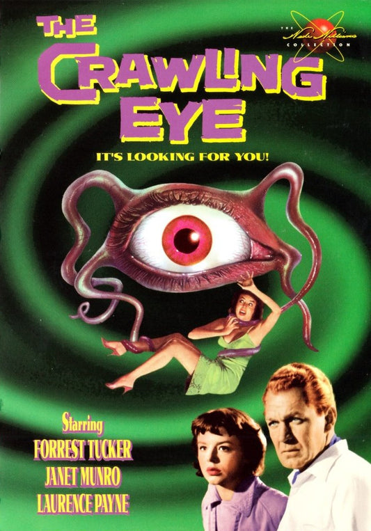 THE CRAWLING EYE (1958) Forrest Tucker, Laurance Payne, Jennifer Jayne, Janet Munro, Warren Mitchell - PUBLIC DOMAIN DVD ONLY NO CASE