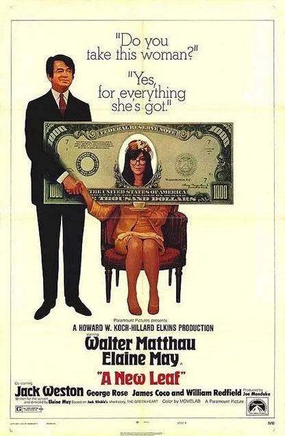 "A NEW LEAF"  (1971) Walter Mattau, Elaine May - Public Domain DVD NO CASE