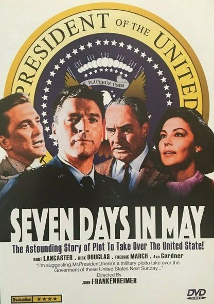 SEVEN DAYS IN MAY (1964) Kirk Douglas - Public Domain DVD NO CASE