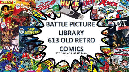 BATTLE PICTURE LIBRARY - 613 Retro Comics CBR Format ON USB