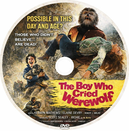 THE BOY WHO CRIED WEREWOLF (1973) (PG) - Public Domain Movie DVD NO CASE
