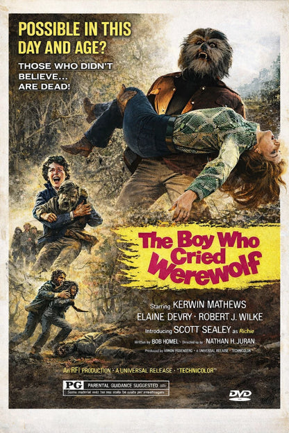 THE BOY WHO CRIED WEREWOLF (1973) (PG) - Public Domain Movie DVD NO CASE