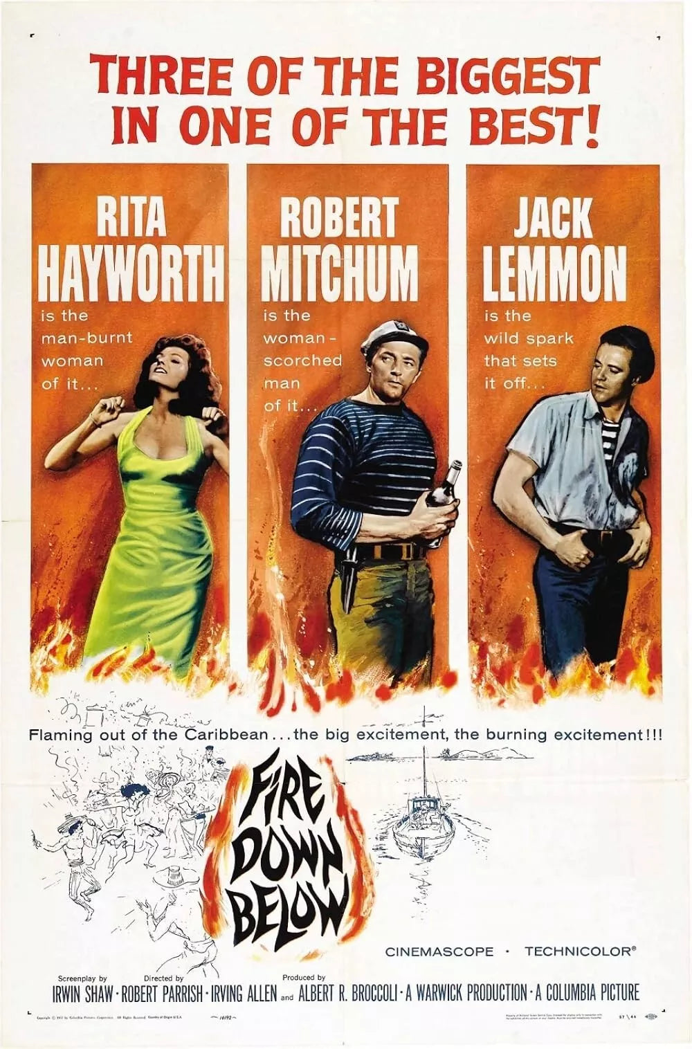 FIRE DOWN BELOW (1957)  Jack Lemmon, Robert Mitchum, - Public Domain DVD NO CASE