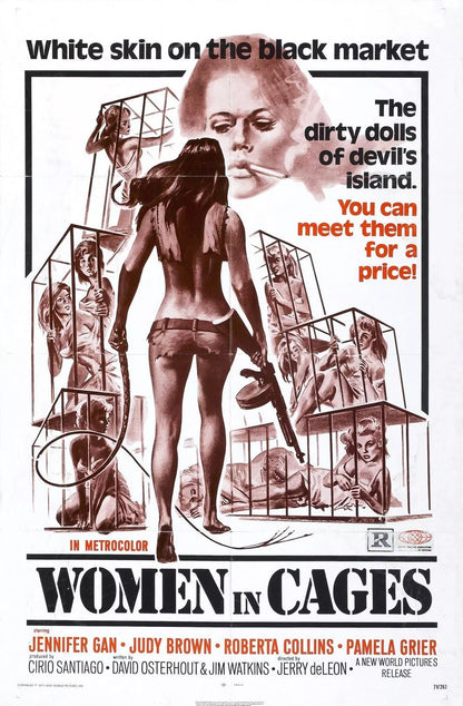 WOMEN IN CAGES  (1971) Pam Grier - Public Domain DVD NO CASE RARE !