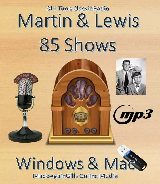 MARTIN AND LEWIS - OTR OLD TIME RADIO SHOW COMEDY USB - 85 EPISODES MP3