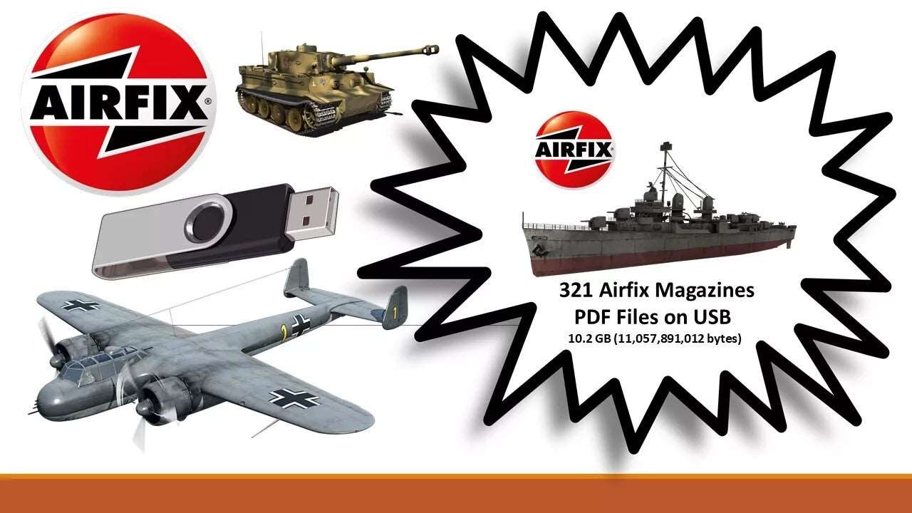 AIRFIX MAGAZINE - 321 ISSUES ON PDF FORMAT USB FREE POST AND PACKING