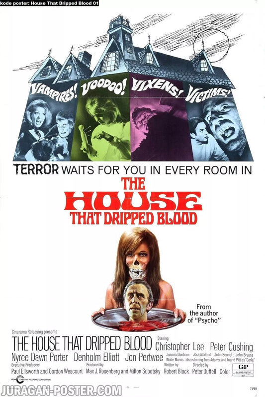 THE HOUSE THAT DRIPPED BLOOD (1971) Peter Cushing, Public Domain DVD NO CASE