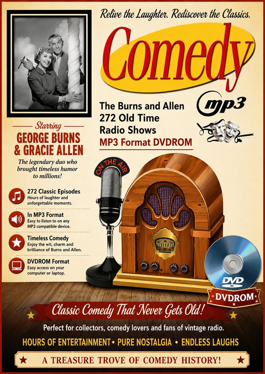 THE BURNS AND ALLEN SHOW - 272 Old Time Radio Shows MP3 Audio DVDROM