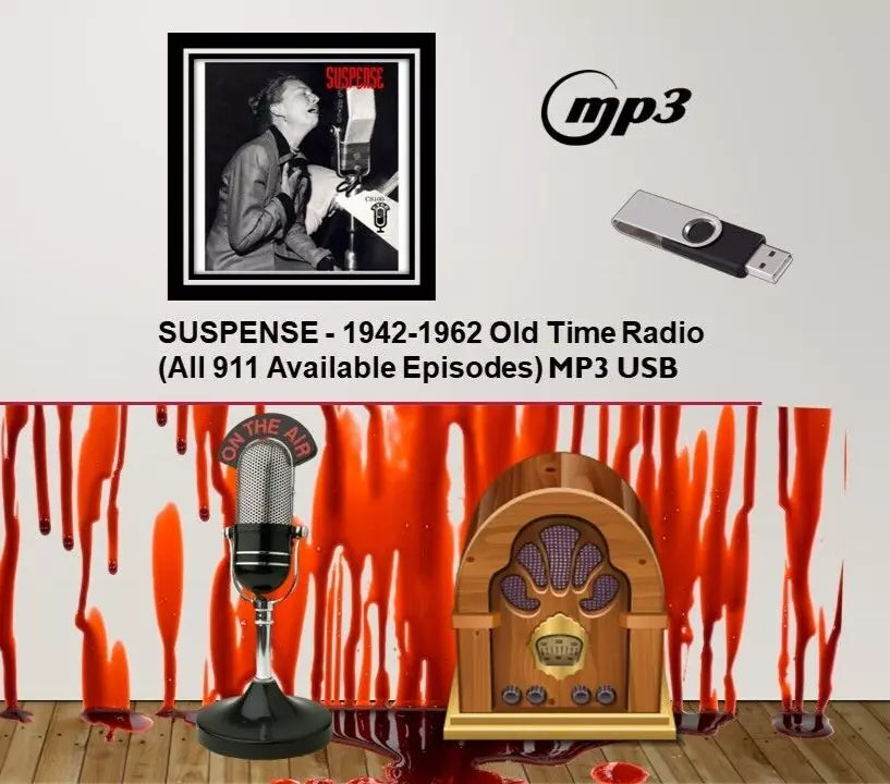 SUSPENSE ! - 911 Old Time Radio Shows on MP3 Audio USB - Free Post