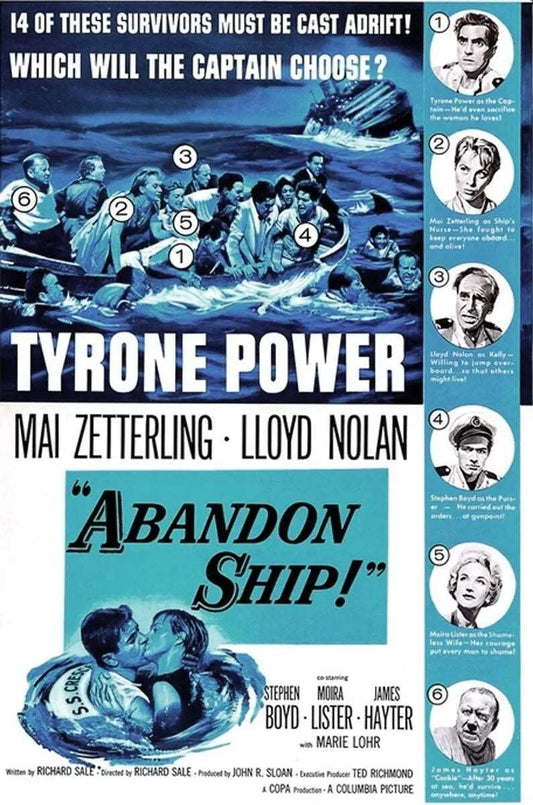 ABANDON SHIP (1957) - LLOYD NOLAN,TYRONE POWER - Public Domain DVD NO CASE