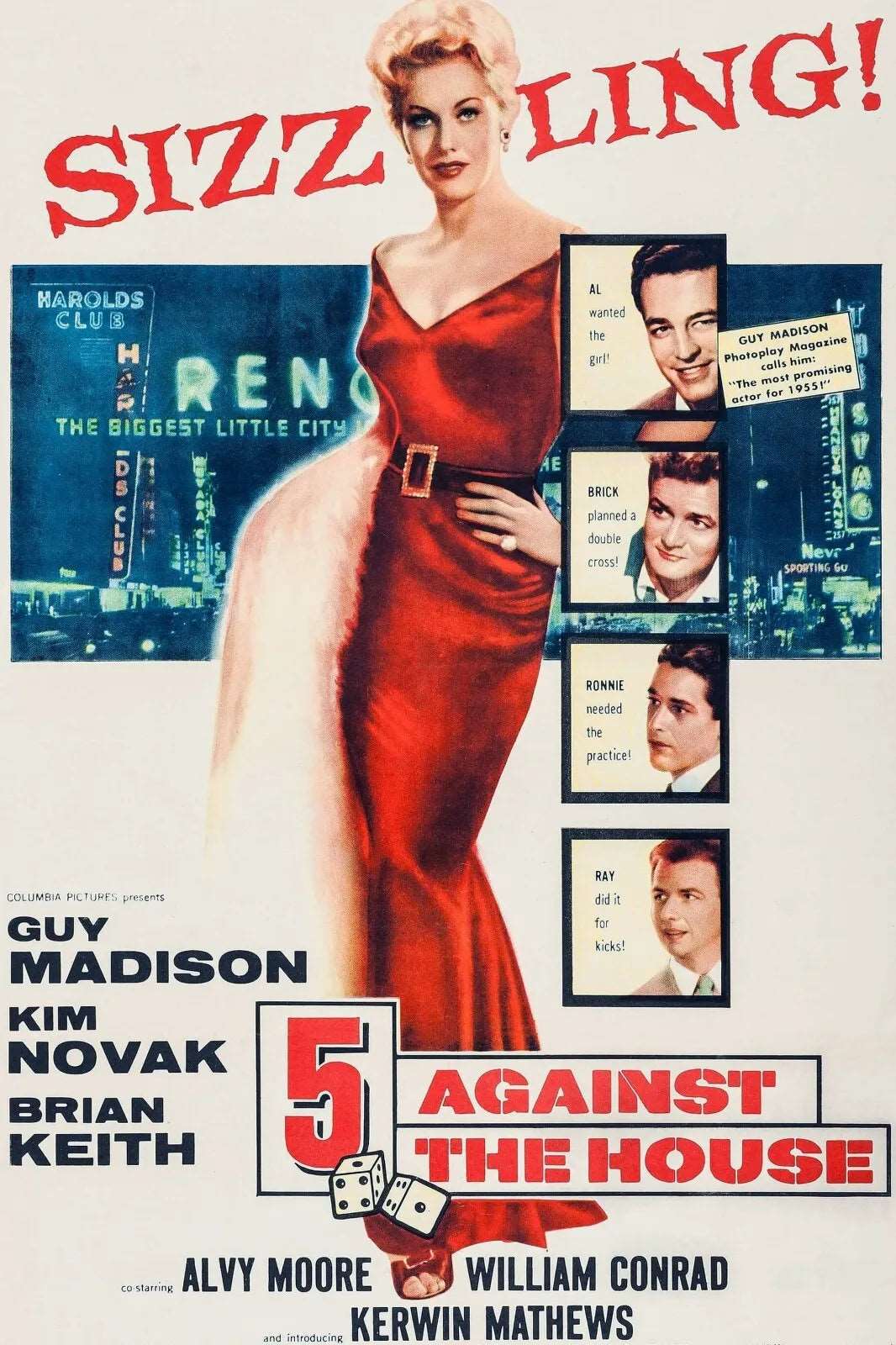 5 AGAINST THE HOUSE  (1955)  Alvy Moore - Public Domain Movie DVD NO CASE