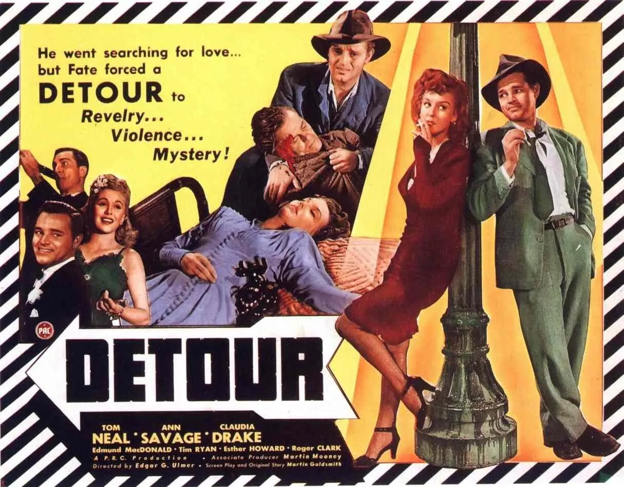 DETOUR-  (1945) - Ann Savage Tom Neal B&W - Public Domain DVD NO CASE