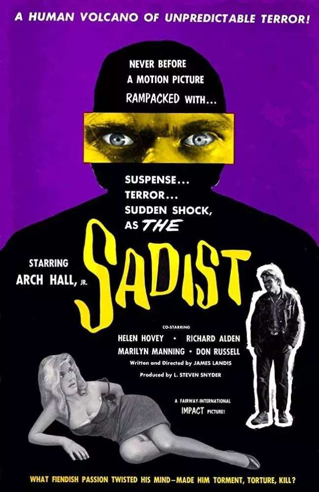 "THE SADIST (1963)  - Marilyn Manning, Richard Alden - Public Domain DVD NO CASE