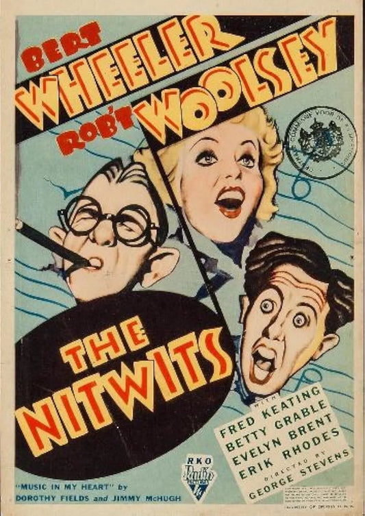 THE NITWITS (1935) Bert Wheeler, Betty Grable, Robert Woolsey - DVD - Public Domain DVD NO CASE