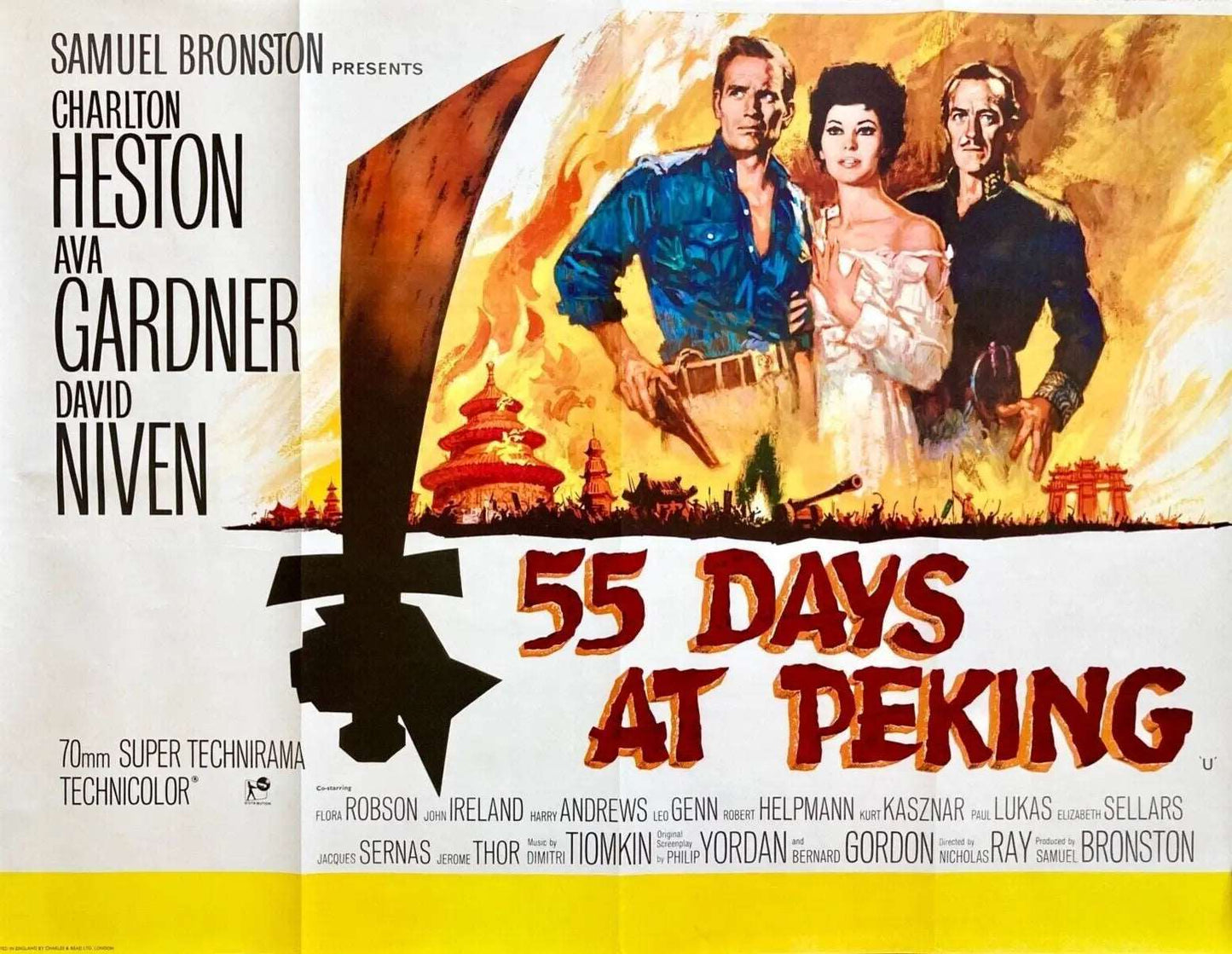 55 Days at Peking (1963) Charlton Heston, Public Domain DVD NO CASE