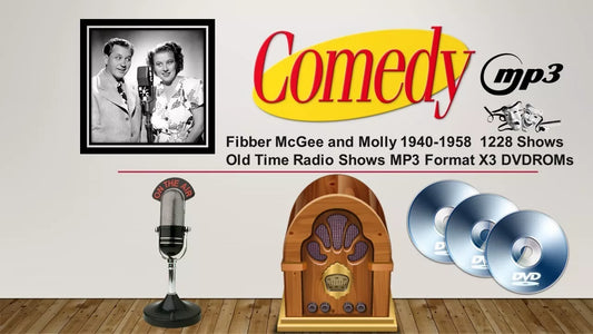 FIBBER McGEE AND MOLLY  - 1228 Old Time Radio Shows MP3 Audio X3 DVDROM