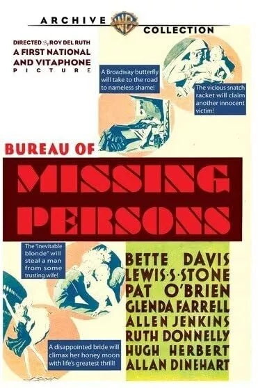 BUREAU OF MISSING PERSONS (1933) Bette Davis - DVD, Public Domain DVD NO CASE