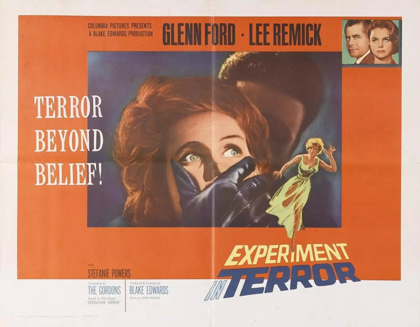 EXPERIMENT IN TERROR (1962) Glenn Ford - Public Domain DVD NO CASE