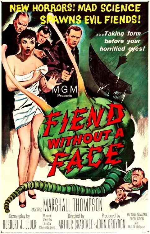 FIEND WITHOUT A FACE (1958) - DVD, Public Domain DVD NO CASE