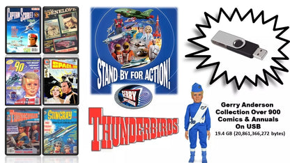 GERRY ANDERSON - RETRO COMICS & ANNUAL COLLECTION ON CBZ & PDF Format ON USB