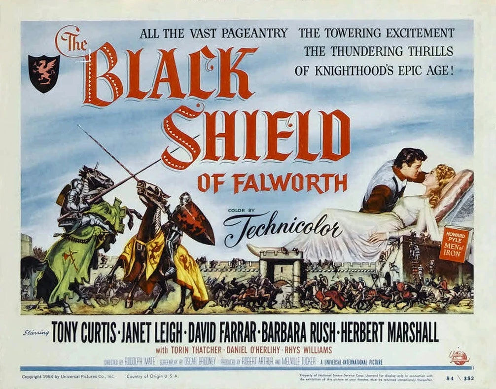 THE BLACK SHIELD OF FALWORTH (1954) Tony Curtis ,Janet Leigh ,David Farrar ,Barbara Rush ,Herbert Marshal - Public Domain Movie DVD NO CASE