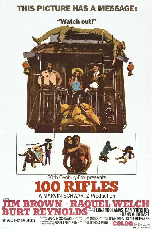 100 RIFLES (1969) Raquel Welch, Burt Reynolds, Public Domain DVD NO CASE