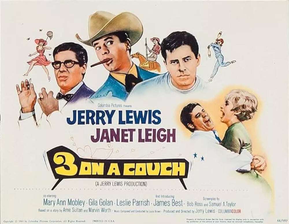 3 ON A COUCH (1966) Jerry Lewis, Janet Leigh - Public Domain Movie DVD NO CASE