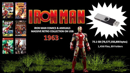 IRON MAN - MASSIVE RETRO OVER 1,300 COMICS & ANNUALS CBR Format ON USB