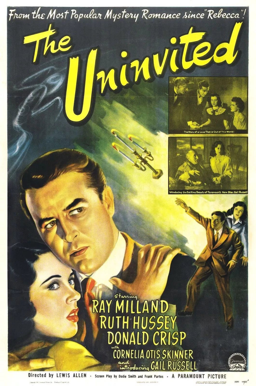 THE UNINVITED (1944) Ray Milland,Roderick Fitzgerald, Ruth Hussey - Public Domain DVD NO CASE