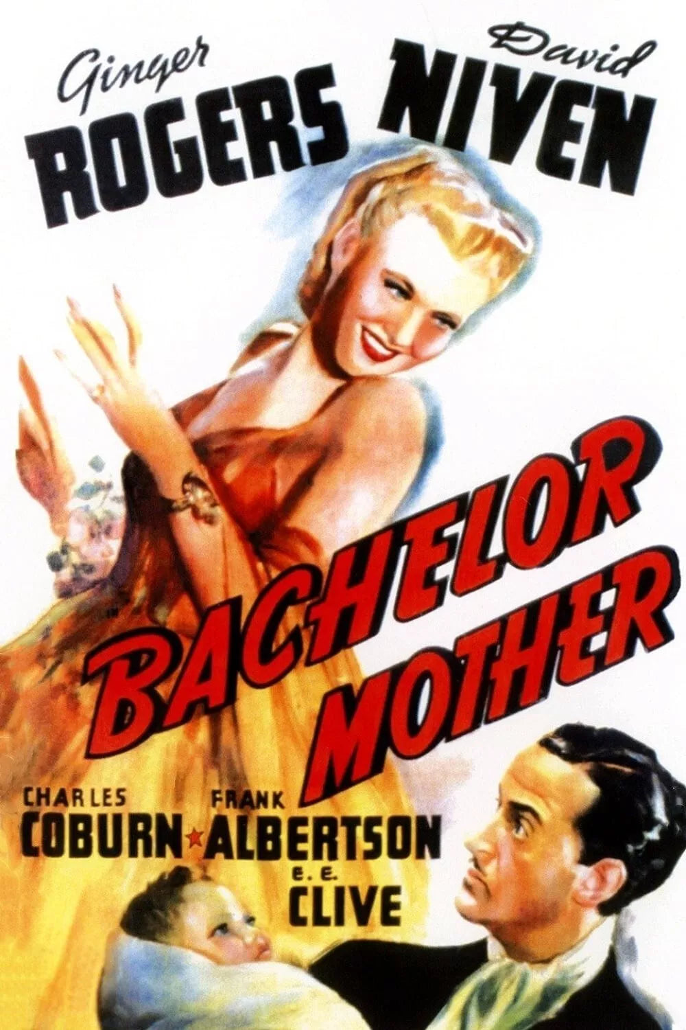 BACHELOR MOTHER (1939) Ginger Rogers,DavidNiven,Charles Coburn - DVD, Public Domain DVD NO CASE