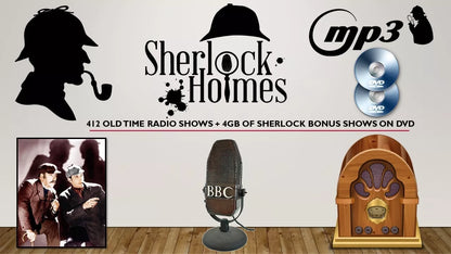 SHERLOCK HOLMES 412 OLD TIME RADIO SHOWS+4GB BONUS SHERLOCK MP3 Audio DVDROMs