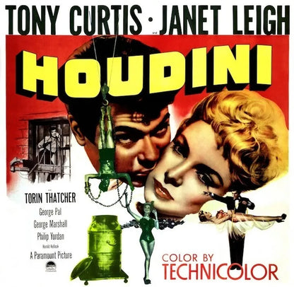 HOUDINI  (1953) TONY CURTIS - JANET LEIGH - Public Domain DVD NO CASE