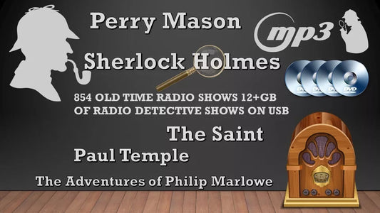 DETECTIVE OLD TIME RADIO SHOWS X854 (Inc SHERLOCK HOLMES) ON DVDROM