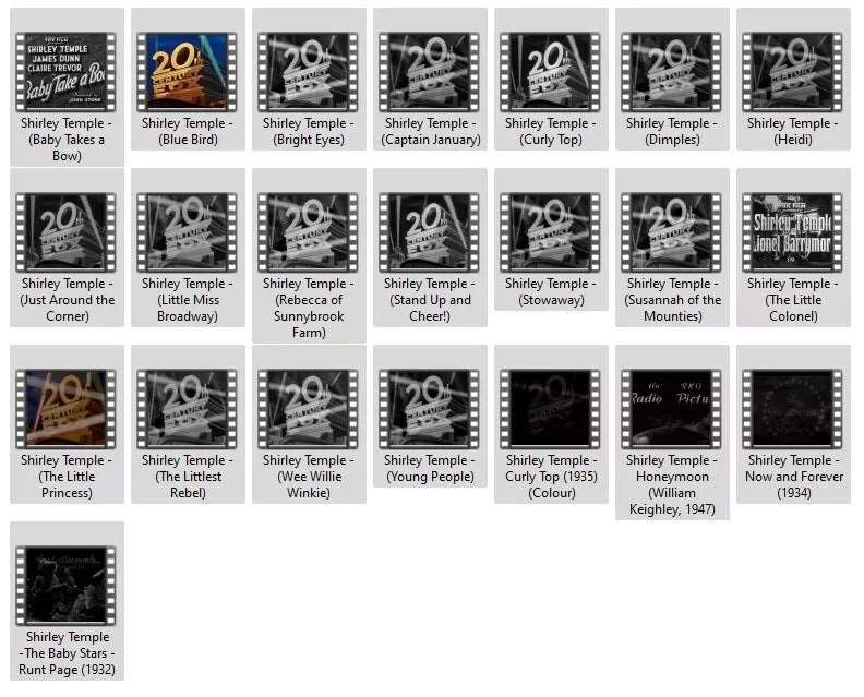 Shirley Temple - MP4 USB Collection 22 Public Domain Movies