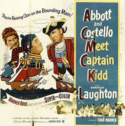 ABBOTT & COSTELLO MEET CAPTAIN KID  (1952) - DVD - Public Domain DVD NO CASE